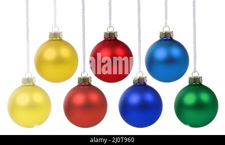 Christmas Christmas balls hanging ornaments baubles clipping isolated Stock Photo