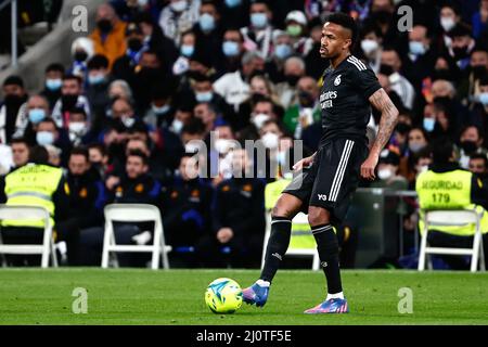 MADRID, SPAIN - MARCH 20: Eder Militao of Real Madrid during the Spanish La Liga Santander match between Real Madrid and FC Barcelona at Estadio Santiago Bernabéu on March 20, 2022 in Madrid, Spain (Photo by DAX Images/Orange Pictures) Credit: Orange Pics BV/Alamy Live News Stock Photo