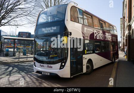 Park and Ride Bus Canterbury Kent Stock Photo