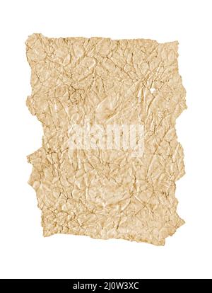 Old grunge paper sheet. Parchment isolated on white Stock Photo