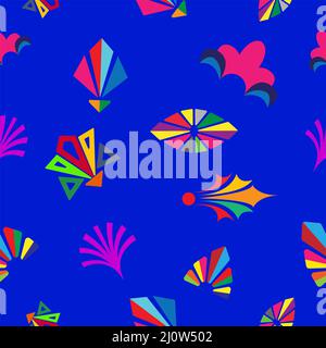 Bright, seamless pattern of geometric, abstract shapes. Stock Photo