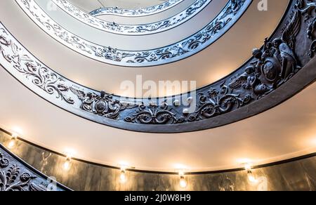 The famous spiral staircase in Vatican Museum - Rome, Italy Stock Photo