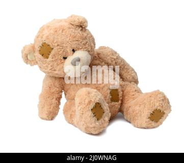 Brown teddy bear on a white background Stock Photo