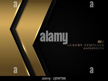 Abstract gradient golden template design decoration artwork. Geometric texture of black for copy space of text background. Illustration vector Stock Vector