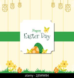 Decorative Easter egg invitation floral card template Stock Vector