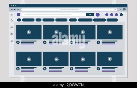 modern social flat user interface concept design Stock Vector