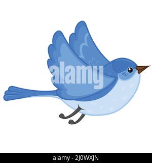 Bird in flight cartoon vector design, on black background Stock Vector