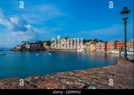 Baia del Silenzio in Sestri Levante Stock Photo