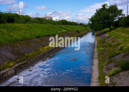 smal lake in the park in the city. Stock Photo