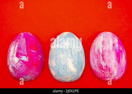 Multi-colored Easter eggs. Stock Photo