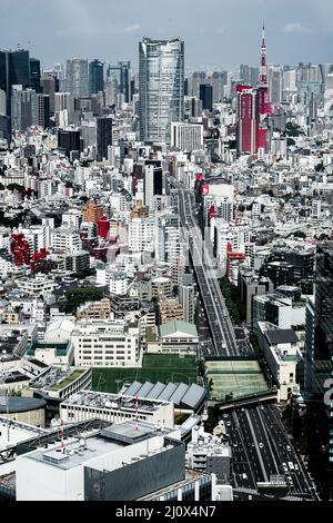 The view from the Shibuya Sky observatory Stock Photo