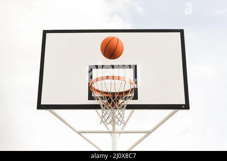 Low angle basketball hoop. High quality photo Stock Photo