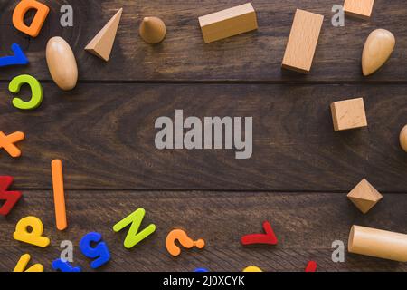 Border from characters geometric figures. High quality photo Stock Photo