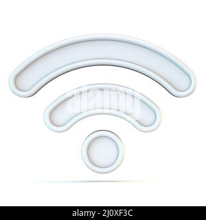 White WiFi sign 3D Stock Photo