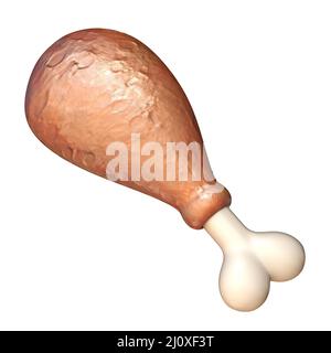 Chicken leg 3D Stock Photo