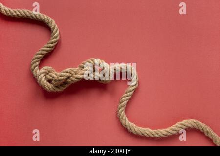 High view sailor rope knot. High quality beautiful photo concept Stock Photo