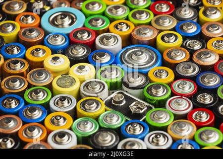High view battery pollution waste. High quality photo Stock Photo