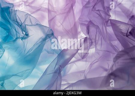 Flat lay composition different colored plastic bags. High quality beautiful photo concept Stock Photo