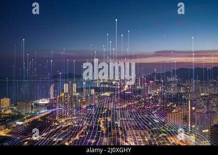 Big data connection technology concept. Stock Photo