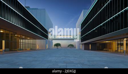 3d rendering empty floor with shoplot Stock Photo