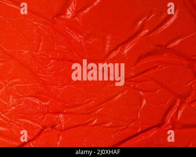 Close up crumpled red paper background. High quality beautiful photo concept Stock Photo