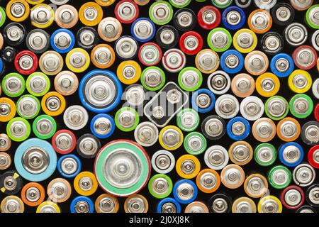 Top view battery pollution waste Stock Photo