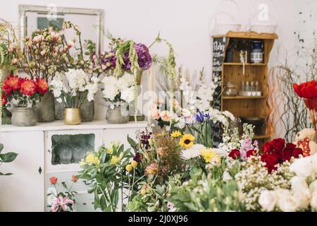 Flowers florist atelier Stock Photo