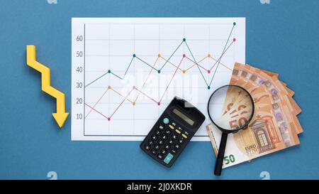 Economy chart money. High quality beautiful photo concept Stock Photo