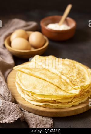 Delicious winter crepe dessert. High quality beautiful photo concept Stock Photo