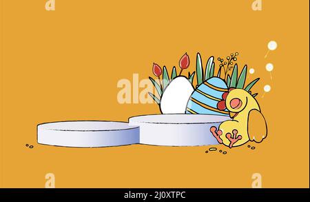 Happy easter holiday with colorful painted egg Stock Vector
