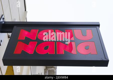 Sign and Logo NANU NANA Stock Photo