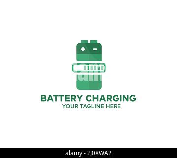 Battery charge level logo design. Fully charged battery vector design and illustration. Stock Photo