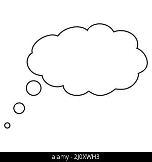 Bubble think dream icon, cloud hot air balloon, comic box template Stock Vector