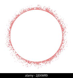 Round frame paint splatter isolated vector illustration. Circular rim abstract spots. Circle template for postcard design, congratulations or invitati Stock Vector