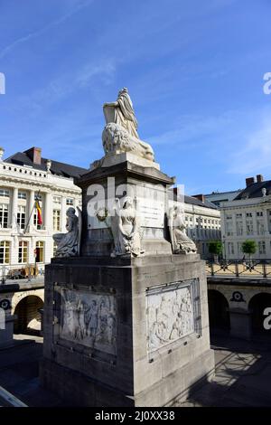 The Patria statue on des Martyrs in Brussels , Belgium. Stock Photo