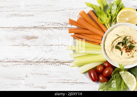 Plate hummus assortment vegetables with . High quality photo Stock Photo