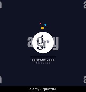 GR Letter creative Monogram Design with bubble dots. Vector Lettering Illustration of a Colorful Alphabet with Bubbles. Stock Vector