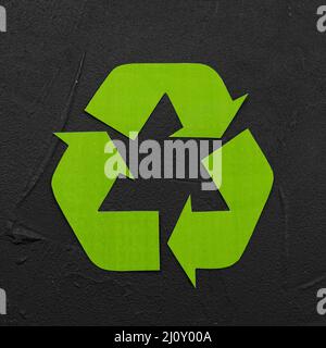 Recycle logo black plaster background. High quality photo Stock Photo