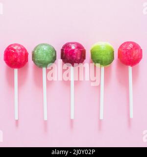 Five colorful lollipops. High quality photo Stock Photo