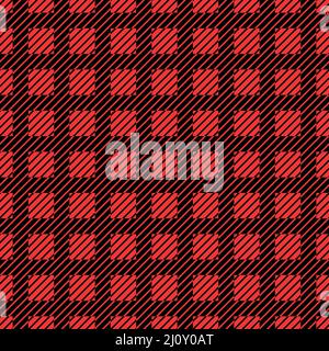 Red and black Scotland textile seamless pattern. Fabric texture check tartan plaid. Abstract geometric background for cloth, card, fabric. Monochrome Stock Vector
