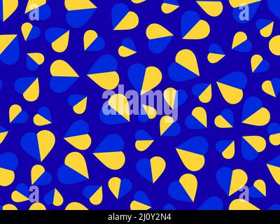 Hearts with the flag of Ukraine in yellow and blue. Seamless pattern with hearts in support of Ukraine. Design for banners, posters and printing of pr Stock Vector