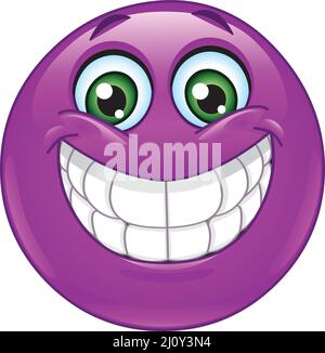 Emoji emoticon showing big toothy smile Stock Vector
