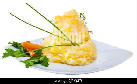 Clapshot – potato puree with melted butter Stock Photo