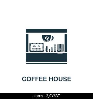 Coffee House icon. Monochrome simple icon for templates, web design and infographics Stock Vector