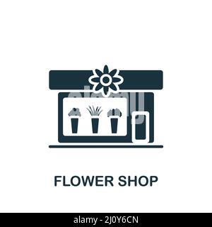Flower Shop icon. Monochrome simple icon for templates, web design and infographics Stock Vector