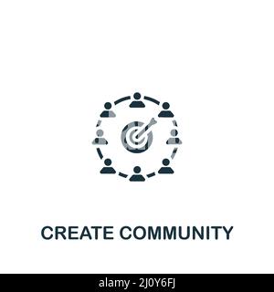 Create Community icon. Monochrome simple icon for templates, web design and infographics Stock Vector