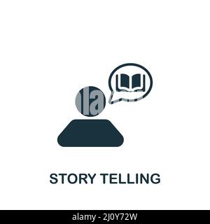 Story Telling icon. Monochrome simple icon for templates, web design and infographics Stock Vector