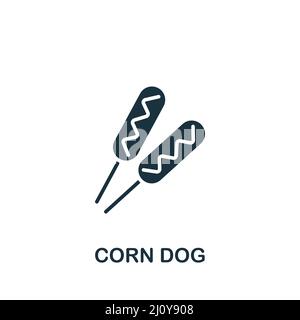 Corn Dog icon. Monochrome simple icon for templates, web design and infographics Stock Vector