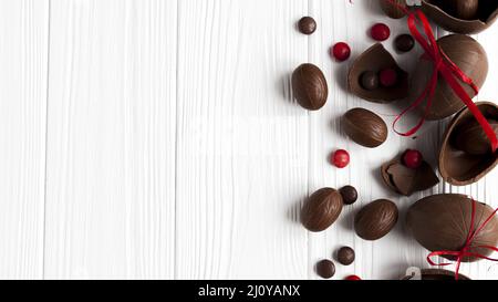 Chocolate eggs candies. High quality photo Stock Photo