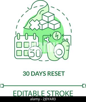Thirty days reset green concept icon Stock Vector